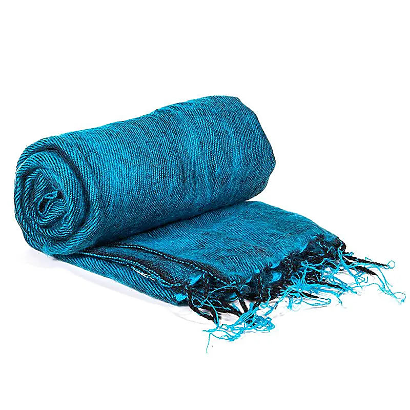 Scialle da meditazione blu acqua